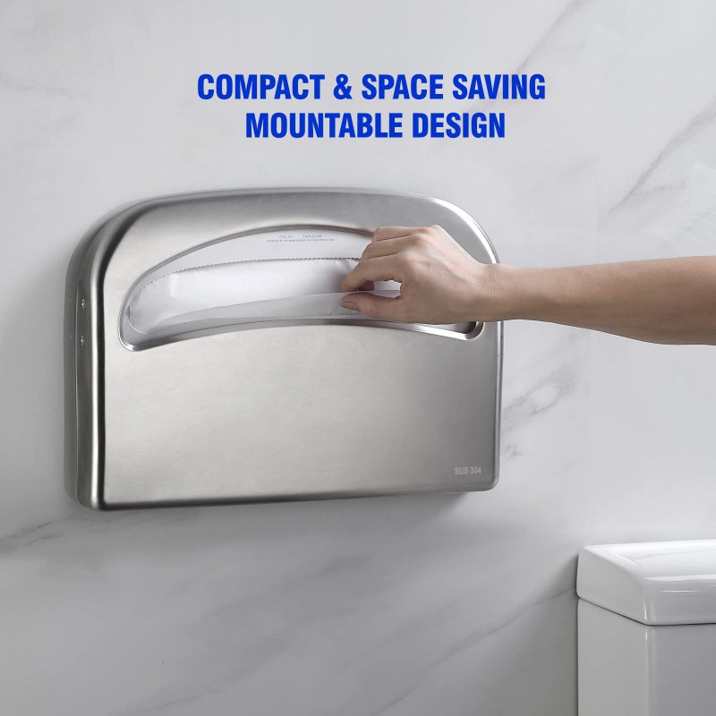 Gorlary Toilet Seat Cover Dispenser Wall Mount Commercial, Half Fold Toilet Seat Cover Dispenser, 304 Stainless Steel, 16-Inch - Image 4